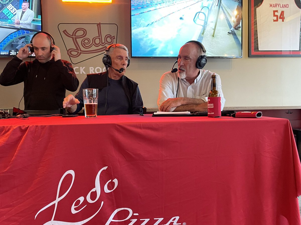 Recording LIVE now at @LedoPizza in College Park. We absolutely love the support we’ve gotten from them all season, and happy we could all gather the coaches together here for the season finale.