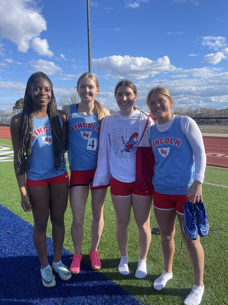 Our girls 4x100m got 1st place with a time of 49.84! #AWinningTradition #GoGirls #GoPats