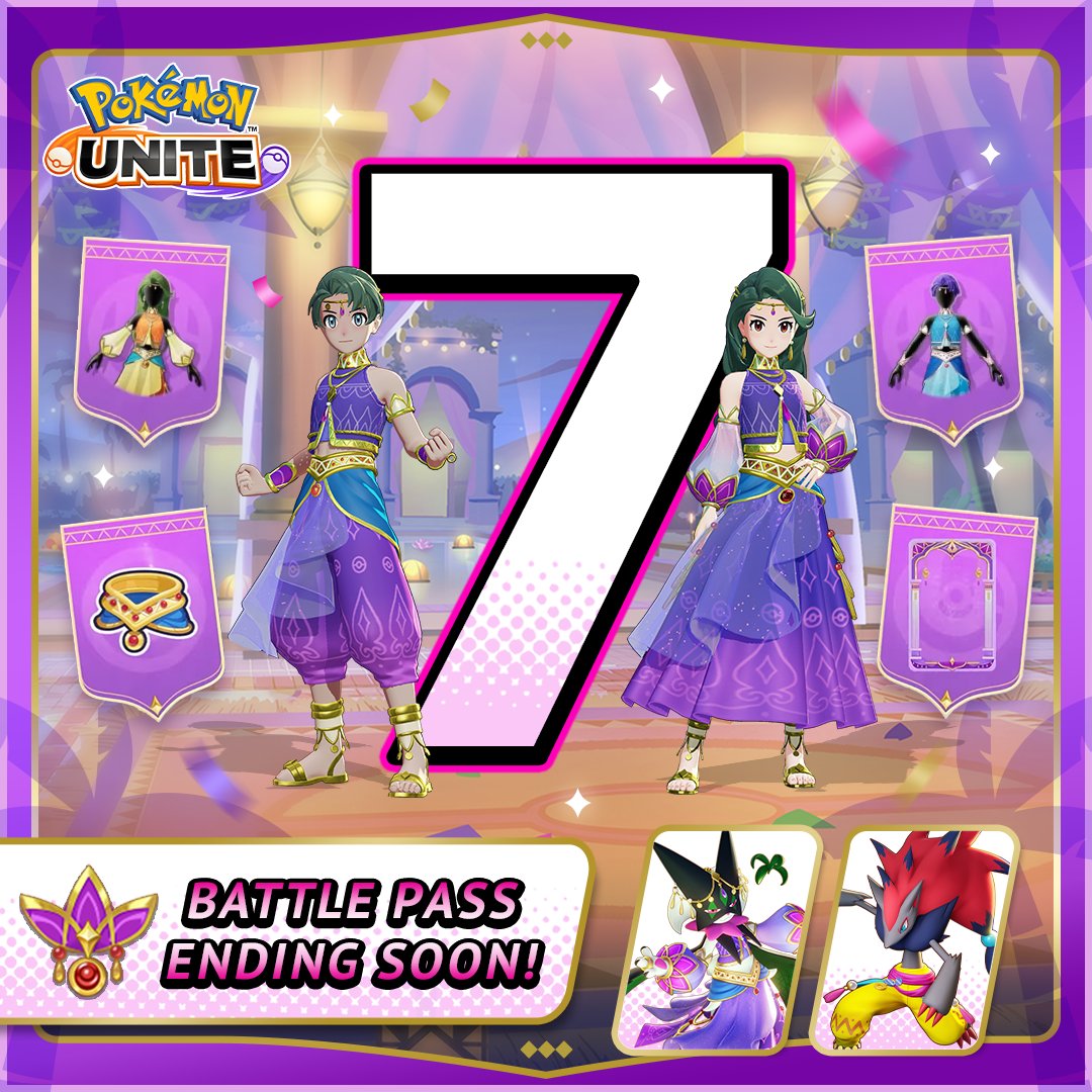 Attention Trainers! Battle Pass 22 ends in 1 week! Be sure to complete all of your daily missions and finish out your Battle Pass before that time! #PokemonUNITE