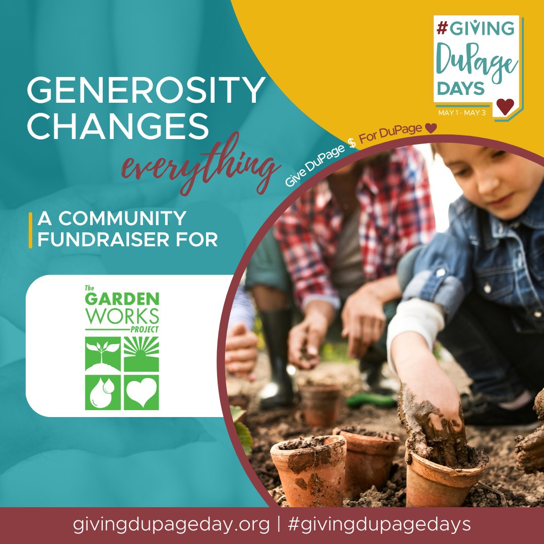 Delighted to have The GardenWorks Project joining #GivingDuPageDays, May 1-3! The mission of The GardenWorks Project is to promote organic suburban agriculture to improve the well-being of our community, the environment, and those facing food insecurity. bit.ly/43LMHsw