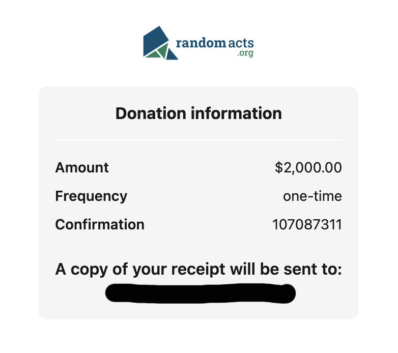 A quick update: I've just sent across $2K to @RandomActsOrg to support the children's center in Haiti. My love & thanks to Theresa, Stephanie, Lisa, Vesna, Nancy, Erin, Suzanne, Sandra, Angeline, Tedra & Hope for their recent donations in return for photos, signed & unsigned. ❤️