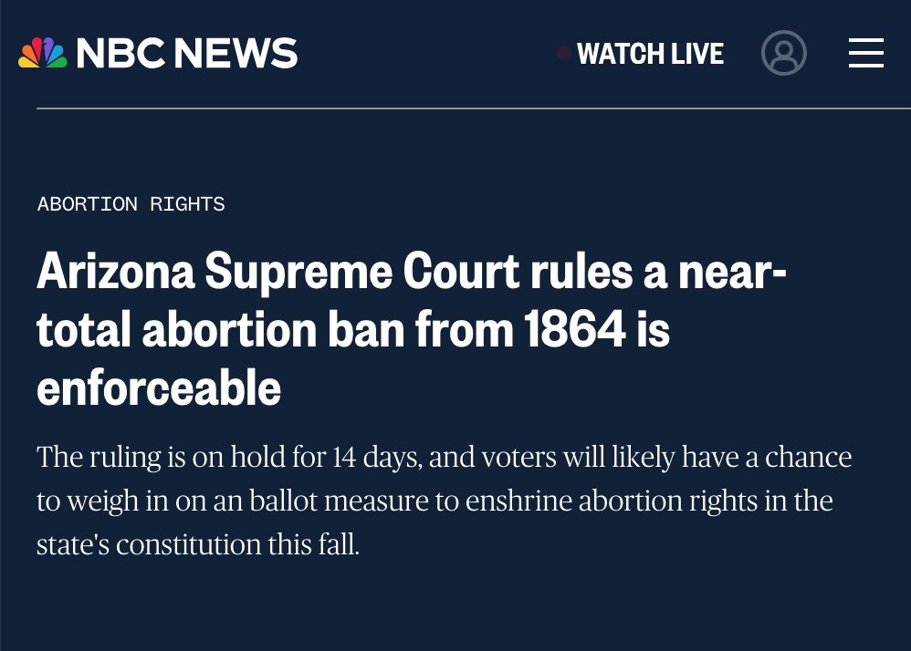 How does the Arizona Supreme Court's enforcement of an 1864 abortion law reflect our values and the rights of states? A bold step for life or a concerning precedent for rights? Share your thoughts. #ArizonaLaw #ProLife #StateRights #PublicOpinion