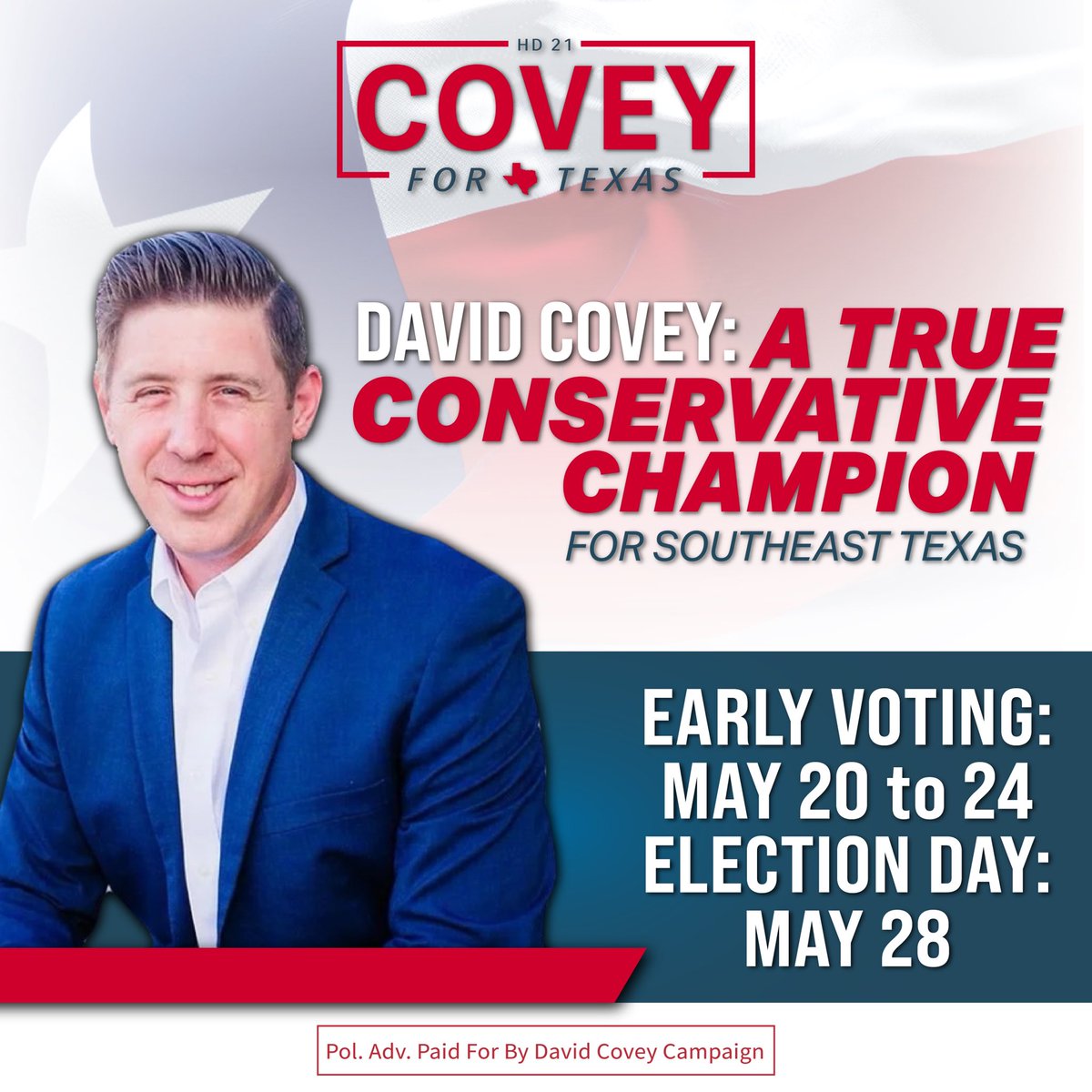 As your representative, I will be a strong conservative leader in the Texas House, championing YOUR Republican priorities, not bending the knee to liberal Democrats.