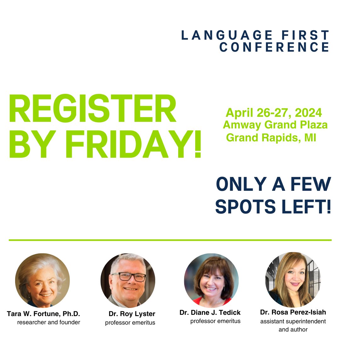 Join us to learn from these world renowned researchers and practitioners in the DLI space. There are a few spots left - register by Friday! @RosaIsiah Register here: addalingua.connect.space/language-first….