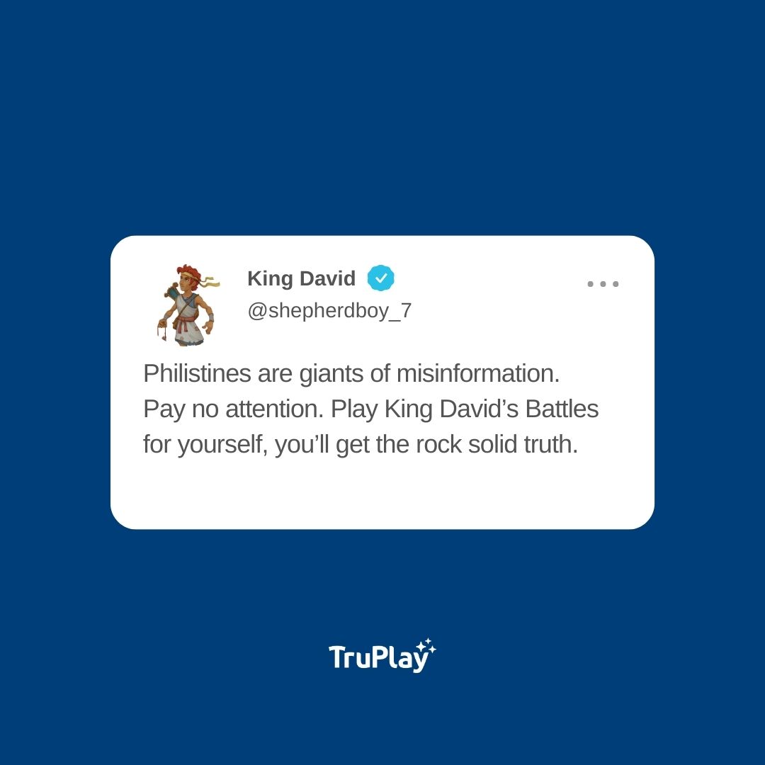 King David's Battles, our newest video game, is out NOW on TruPlay 🥳