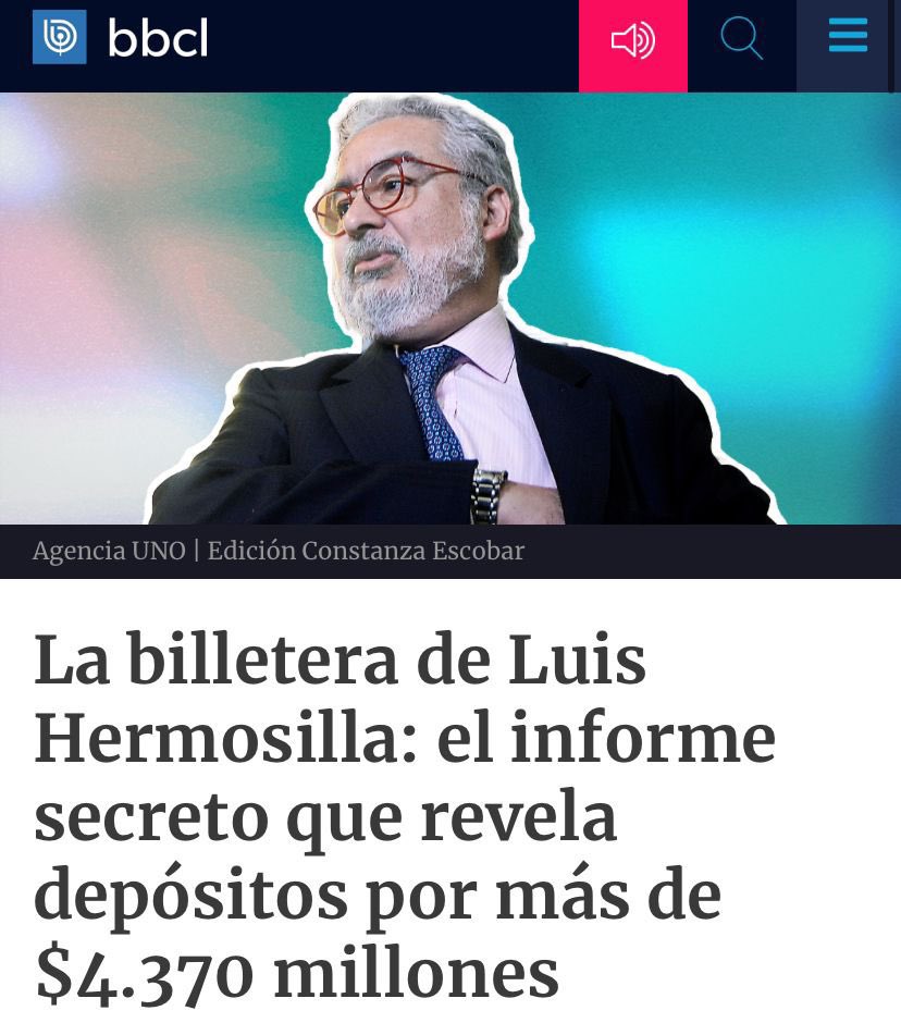 La Unidad de Análisis Financiero, estableció que Hermosilla recibió

$4.370.000.000

Cuatro mil trescientos setenta millones!!
De origen DESCONOCIDO.

Lo peor, vínculos con órganos del segundo gobierno de Piñera.

La derecha es un océano de caca, excuse my french.
🤷🏻‍♂️