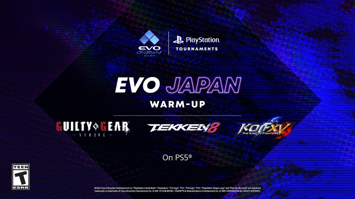 Prepare for Evo Japan with PlayStation Tournaments 👊🏆 Compete in Evo Japan Warm Ups for unique avatars in Tekken 8, Guilty Gear -Strive- and The King of Fighters XV: playst.cc/evo-japan-warm…