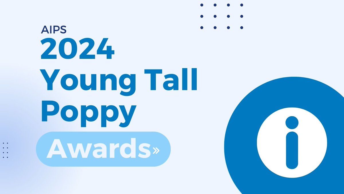 The last 2024 Young Tall Poppy awards free online information session is on this week: 📅Tomorrow - Thursday 11th April 📷12:30pm AEST 💻Zoom us02web.zoom.us/j/82401959438#… Oh, and a friendly reminder to press SUBMIT on your open applications as nominations close 22nd April!