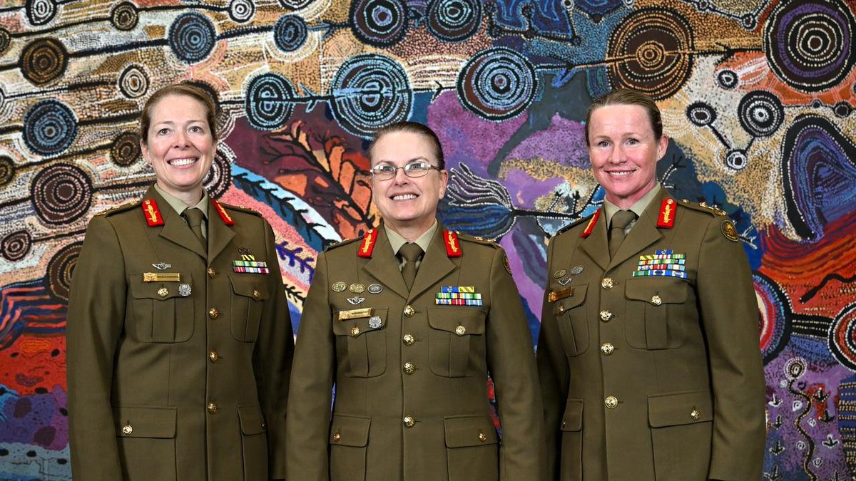 Three impressive @AustralianArmy women in senior @DefenceAust roles: Lieutenant Generals Michelle Mcguinness (National Cyber Security Coordinator), Natasha Fox (Chief of Personnel) and Susan Coyle (next Chief of Joint Operations)