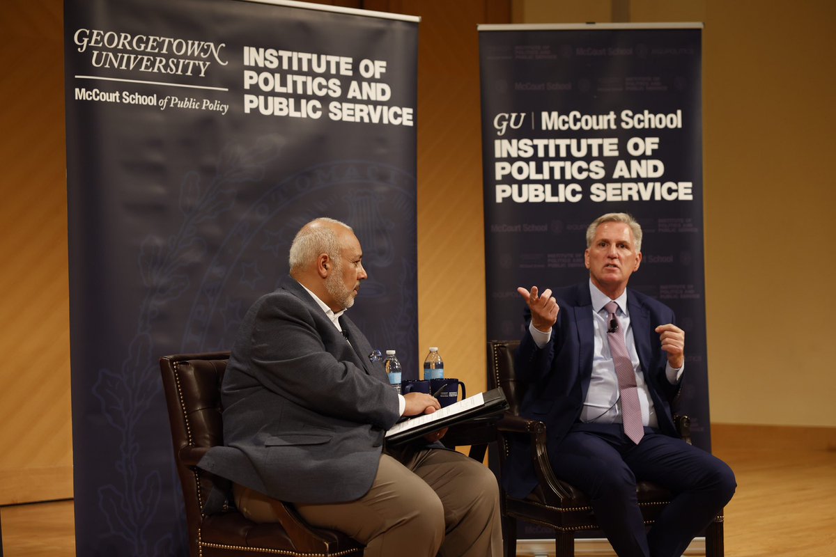 “It's not like we have two parties in America. We don't have two parties in Congress, we have five or six different parties” - @SpeakerMcCarthy on ideological divisions within political parties #McCarthyAtGU