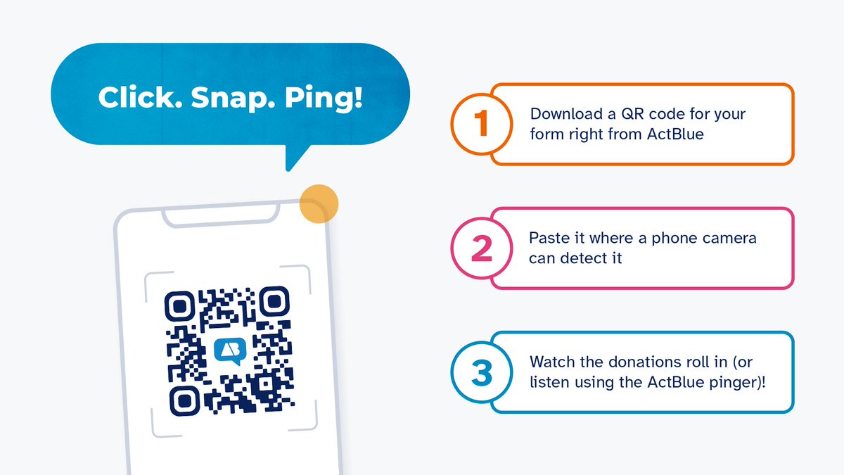 New release - generate a QR code for any ActBlue contribution form! Making the donation process easier than ever, donors have used our new QR codes to raise more than a million dollars already this year! Learn more about this feature: bit.ly/4cOUUAr