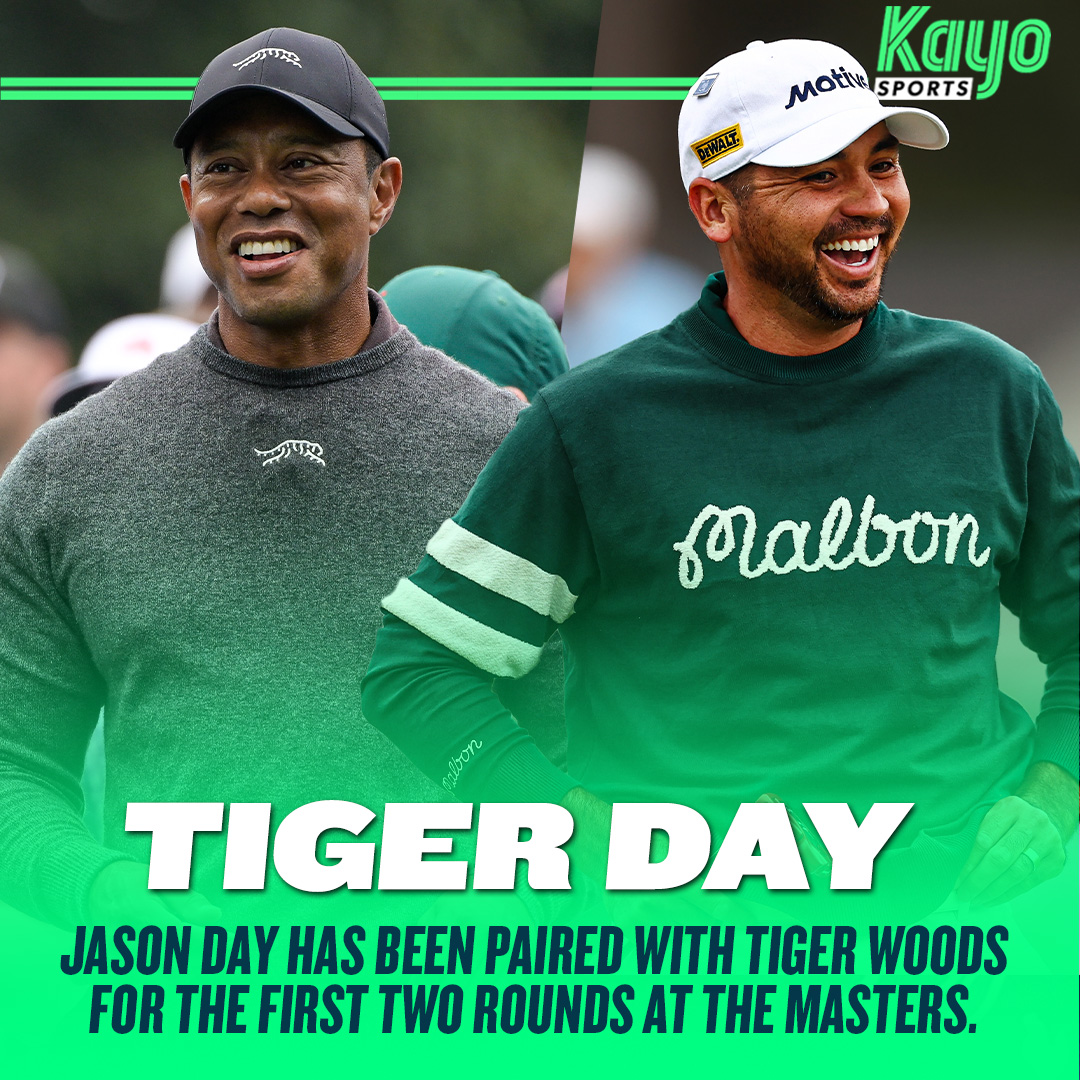 Day, Woods and Max Homa will tee off at 3:24am AEST on Friday. Watch every round of #TheMasters live on Kayo.