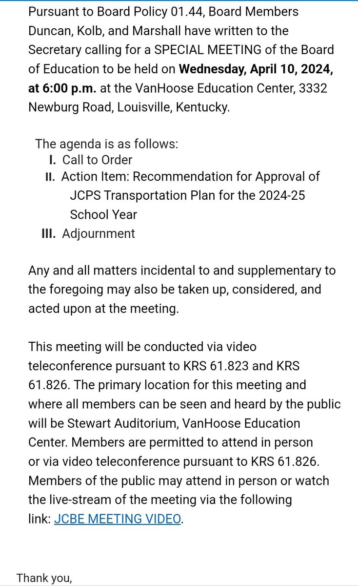 John Marshall D. Ed. (@jdm1906) on Twitter photo ATTENTION <a href="/JCPSKY/">JCPS</a> board meeting tomorrow re: transportation. You can COME OR WATCH via live-stream.
<a href="/JCPSDEP1/">JCPS Diversity, Equity, and Poverty Department</a> WAS to do a community REAP this Thurs.
BTW, the REAP is meant to be a guardrail. It was chosen by the JCBOE to help them make (racially) equitable decisions. ATTENTION <a href="/JCPSKY/">JCPS</a> board meeting tomorrow re: transportation. You can COME OR WATCH via live-stream.
<a href="/JCPSDEP1/">JCPS Diversity, Equity, and Poverty Department</a> WAS to do a community REAP this Thurs.
BTW, the REAP is meant to be a guardrail. It was chosen by the JCBOE to help them make (racially) equitable decisions.
