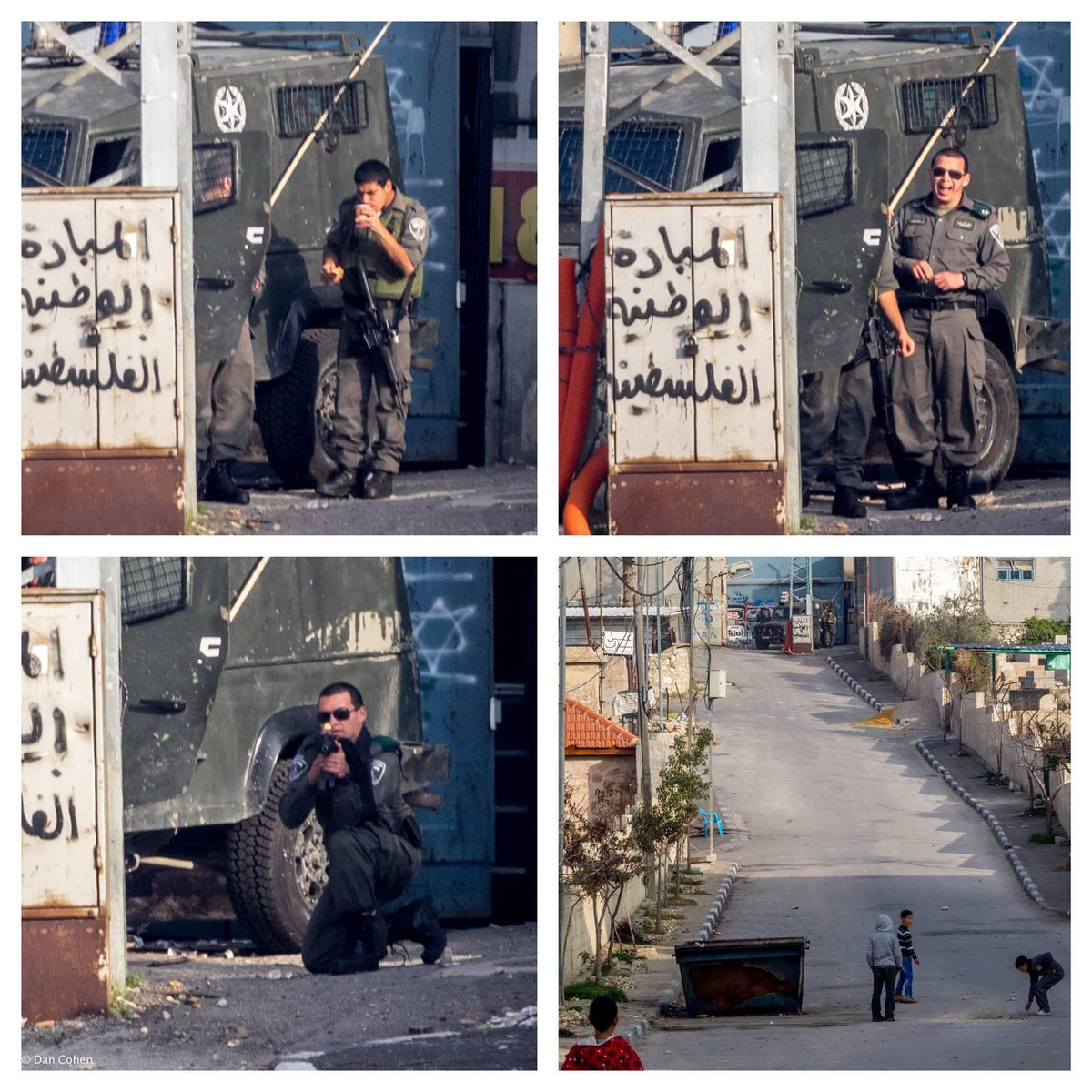 @davereaboi I took these photos of Israeli occupation soldiers yucking it up and shooting at Palestinian children in 2014, when I lived in Aida refugee camp in Bethlehem. Israeli raids into the city occur on a near daily basis with the full cooperation of the “Palestinian Authority”, which…