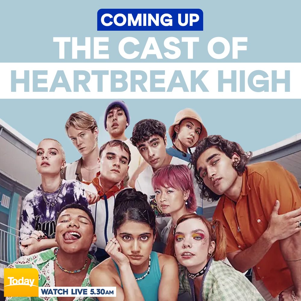 COMING UP: The cast of Aussie comedy-drama Heartbreak High will join TODAY EXTRA this morning, as we prepare to head back to Hartley High for Season Two! #9Today