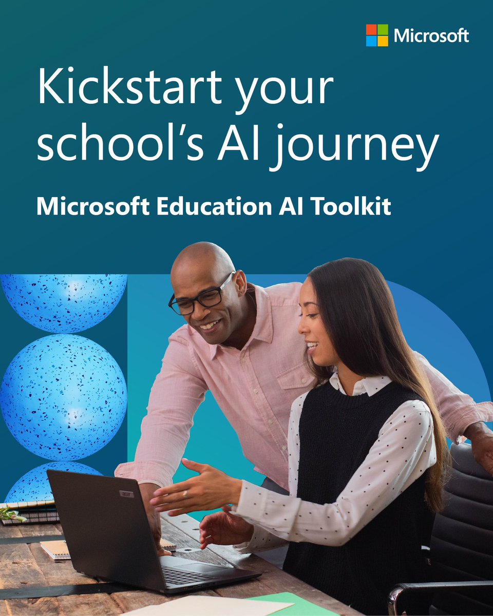 We have all the tools you need to start your journey with AI! 

Explore the #MicrosoftEDU AI Toolkit for background knowledge and strategies to implement AI at your school. #Mieexpert #cpchat #suptchat

Link: msft.it/6014c4lhA