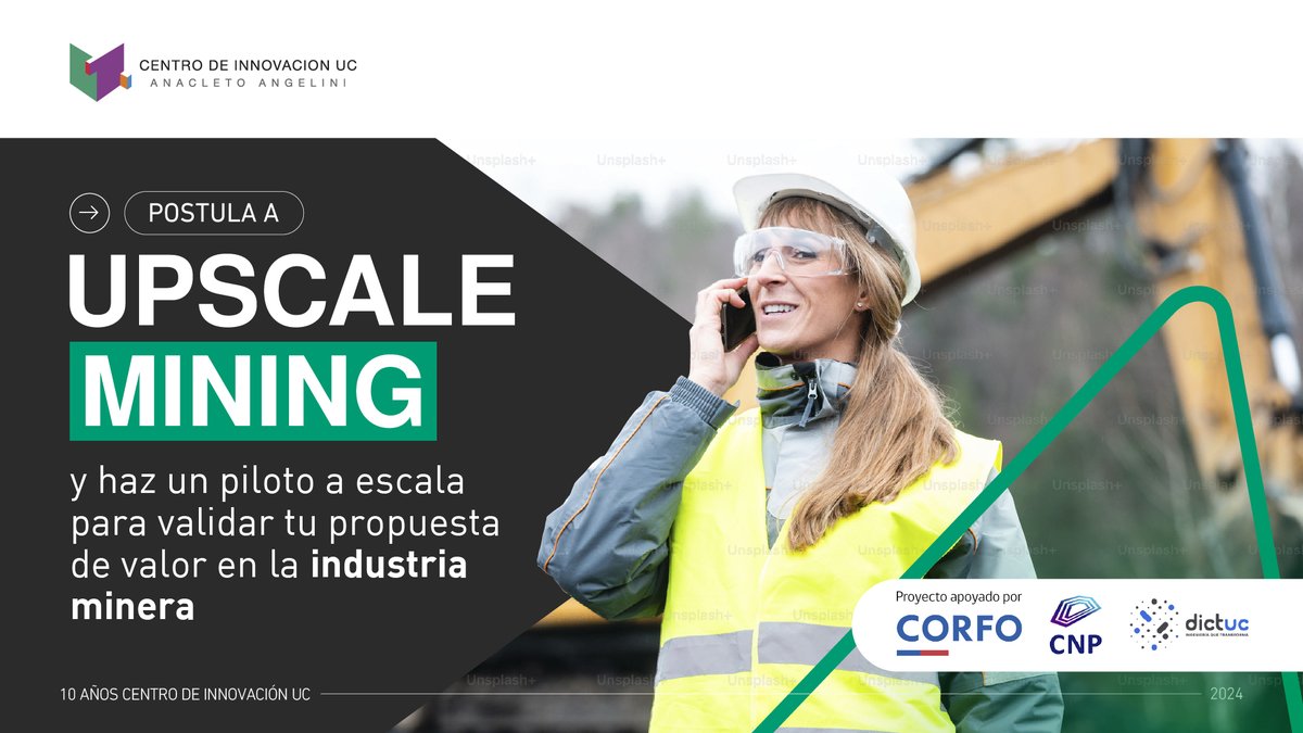 ¡Atención emprendedores! Te presentamos nuestro nuevo programa Upscale Mining 👷‍♂️ 👷‍♀️. Con el apoyo de @Corfo, convocamos a emprendimientos innovadores en minería y energía para escalar soluciones clave en la transición energética. ¡Postula ahora en lnkd.in/eMBTDxZi!