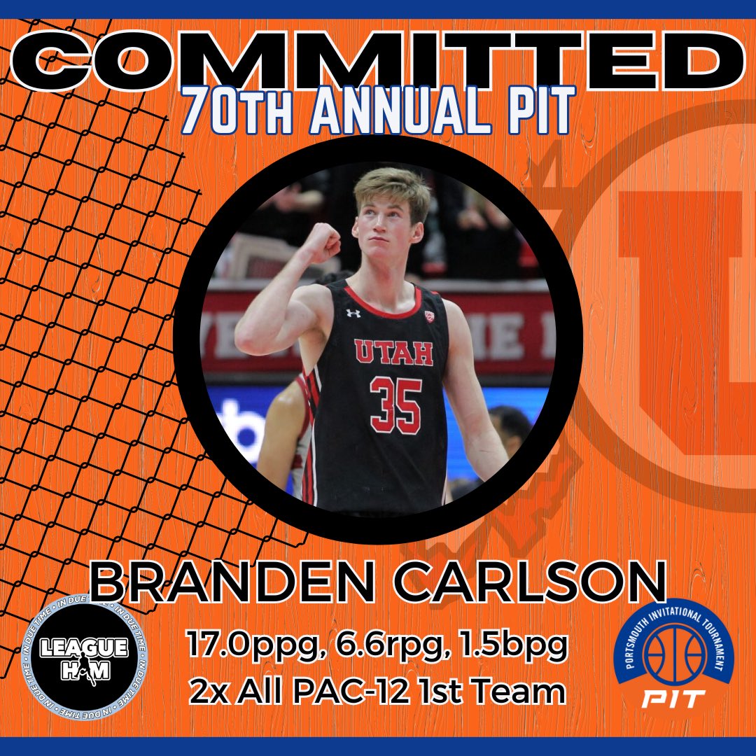 All of our final 4 players from today’s list are joining us from out West! Please welcome @UtahMBB’s Branden Carlson (@ballerbranden35) #PIT24