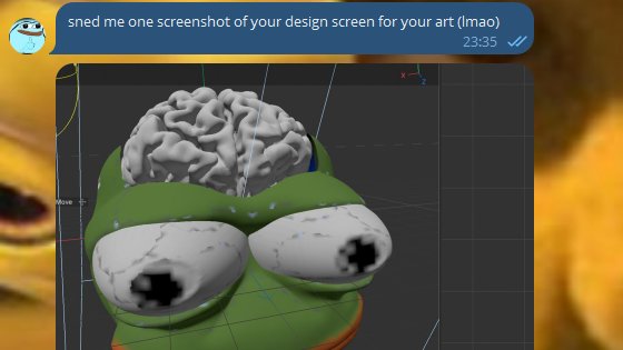 LiquidLizard_'s tweet photo. in the solana trenches.

found @brainfartsol on  pumpfun.  art looked sick. was sus so i asked dev to send me screenshots of design screens lmao. 

it's pumping now, art is sick vibes are original $250k

https://t.co/Fau7BFDBdr https://t.co/b0kQgwXF2m