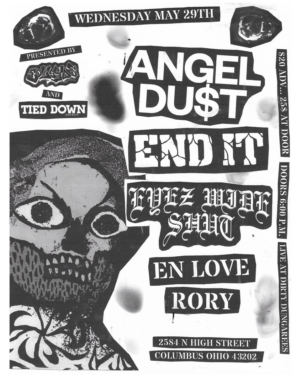 Angel Du$t, End it, Eyez Wide Shut, En Love, Rory live at the laundry matt. Tickets on sale Friday at 10 a.m.