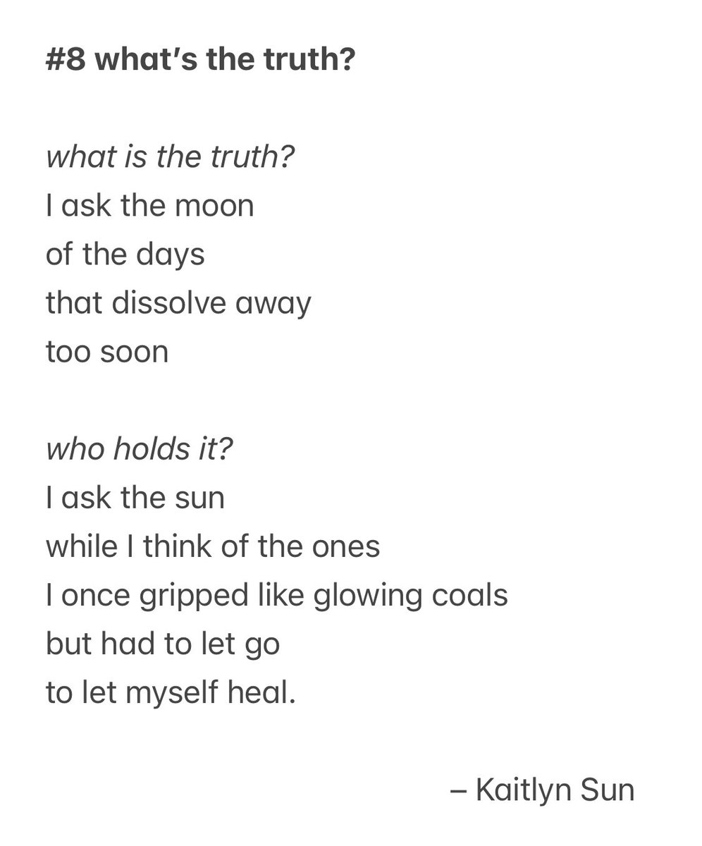 day 8: what’s the truth?
.
.
.
#poetry #poem #poet #poetrycommunity #micropoetry #poetrytwitter #poetrychallenge #PoetryIsNotDead #PoetryMonth #NationalPoetryMonth #NaPoWriMo #writer #writers #WritingCommmunity #Healing #mentalhealth