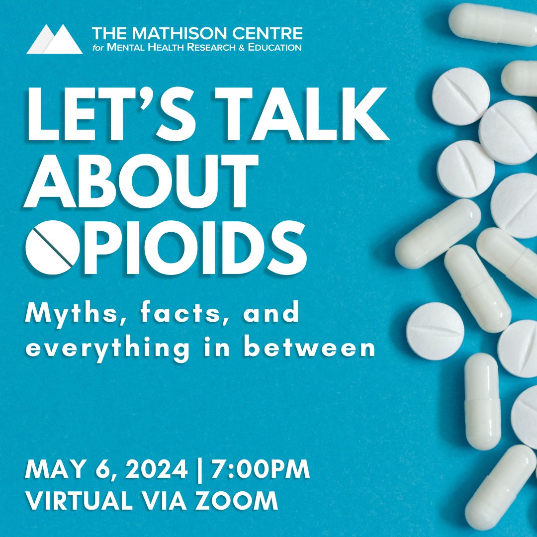 Join experts Dr. Stephanie Borgland and Dr. Monty Ghosh for 'Let's Talk About Opioids: Myths, facts, and everything in between'. This free virtual event will be held during Mental Health Week. Learn more and register here: bit.ly/4aLayLe