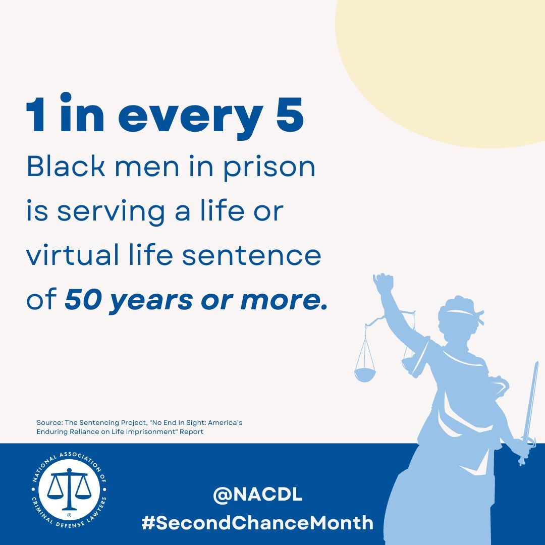 Mass incarceration has taken a devastating toll on families, hitting communities of color the hardest. The policies that have fueled this system must be dismantled. Join NACDL in fighting for #SecondChances @SentencingProj