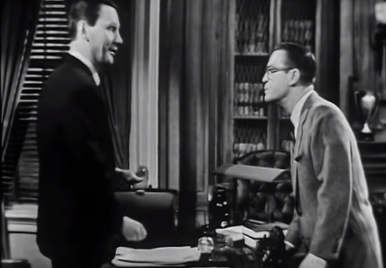 April 9, 1956: CBS's Studio One airs Serling's live teleplay 'The Arena.' A freshman senator is determined to settle a score for his father. Stars Wendell Corey, who had been in Hitchcock's 'Rear Window.' It's on YouTube: youtube.com/watch?v=eQycN7 and DVD: tinyurl.com/y69tb3sy