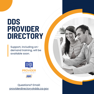 CaliforniaDDS's tweet image. Exciting news! DDS is launching a new online Provider Directory in Spring/Summer 2024. Get ready for easier management of service provider info &amp;amp; increased accessibility. For more information go to dds.ca.gov/initiatives/pr… Stay tuned for more updates! #DDS #ProviderDirectory