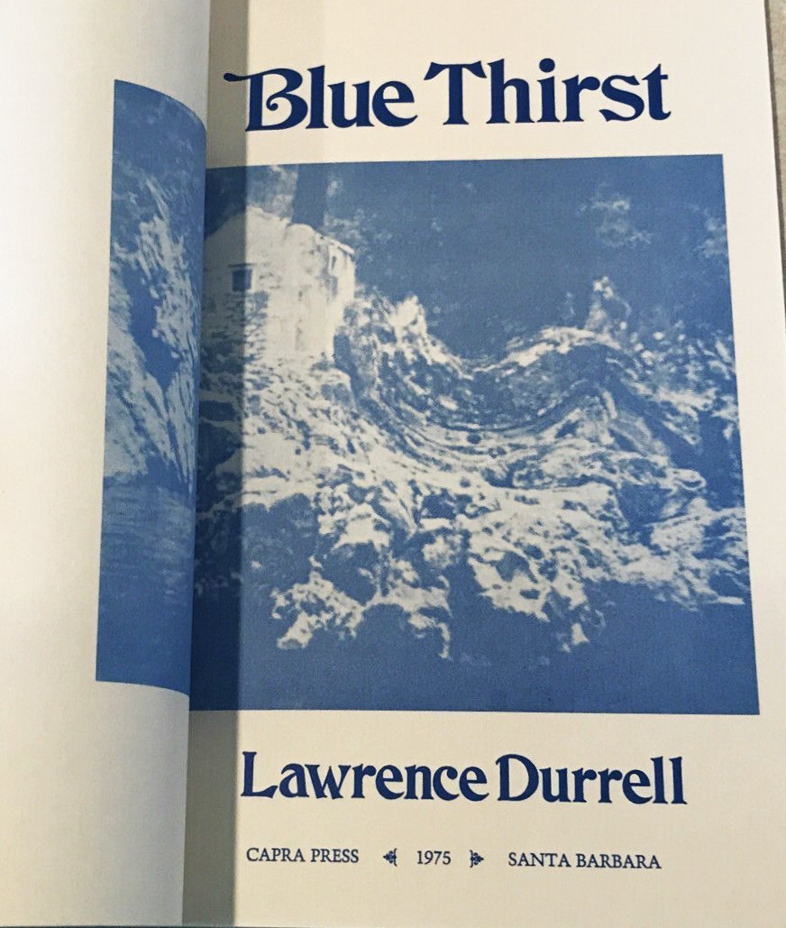 “that house with its remoteness and the islands going down like soft gongs all the time into the amazing blue...” Lawrence Durrell photo, with thanks to @DurrellSociety