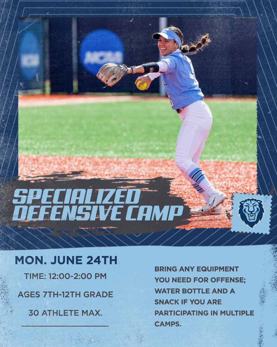 🚨🚨DO NOT WAIT!!🚨🚨 JOIN US THIS JUNE FOR OUR SUMMER SOFTBALL CAMP SERIES! Link in Bio! Come and train with the Lions 🦁