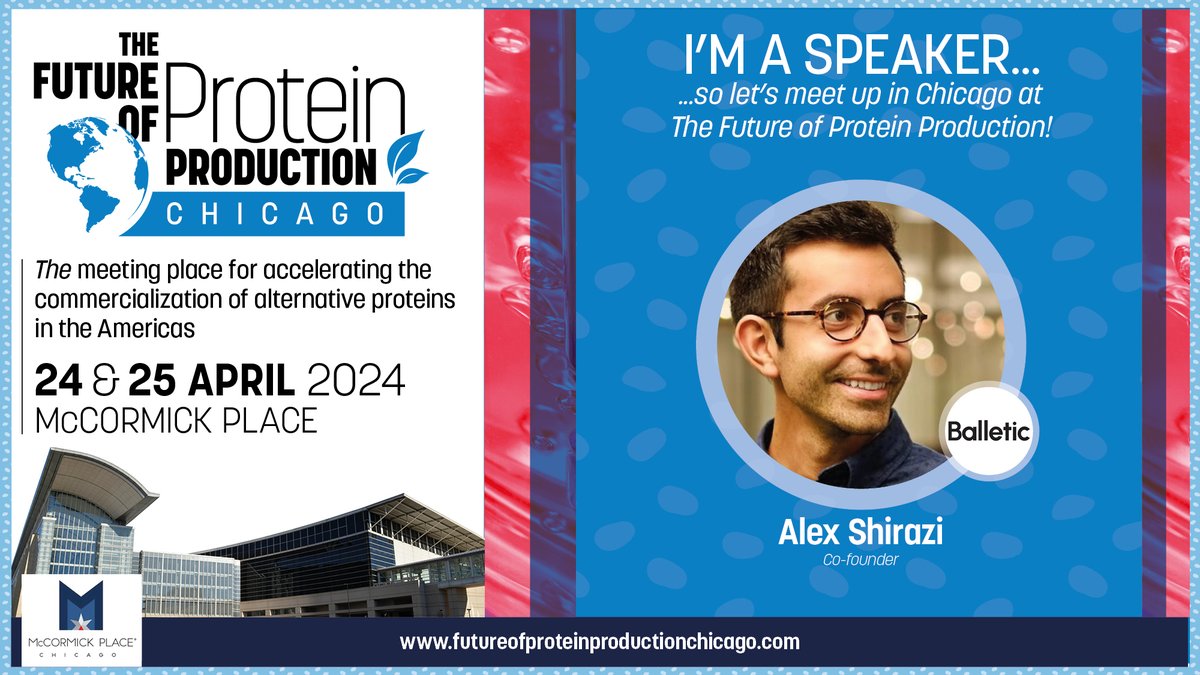 Join me at The Future of Protein Production Chicago, which is taking place at McCormick Place on April 24th & 25th. (Register using our discount code to get 20% off your pass: CMS1) futureofproteinproductionchicago.com