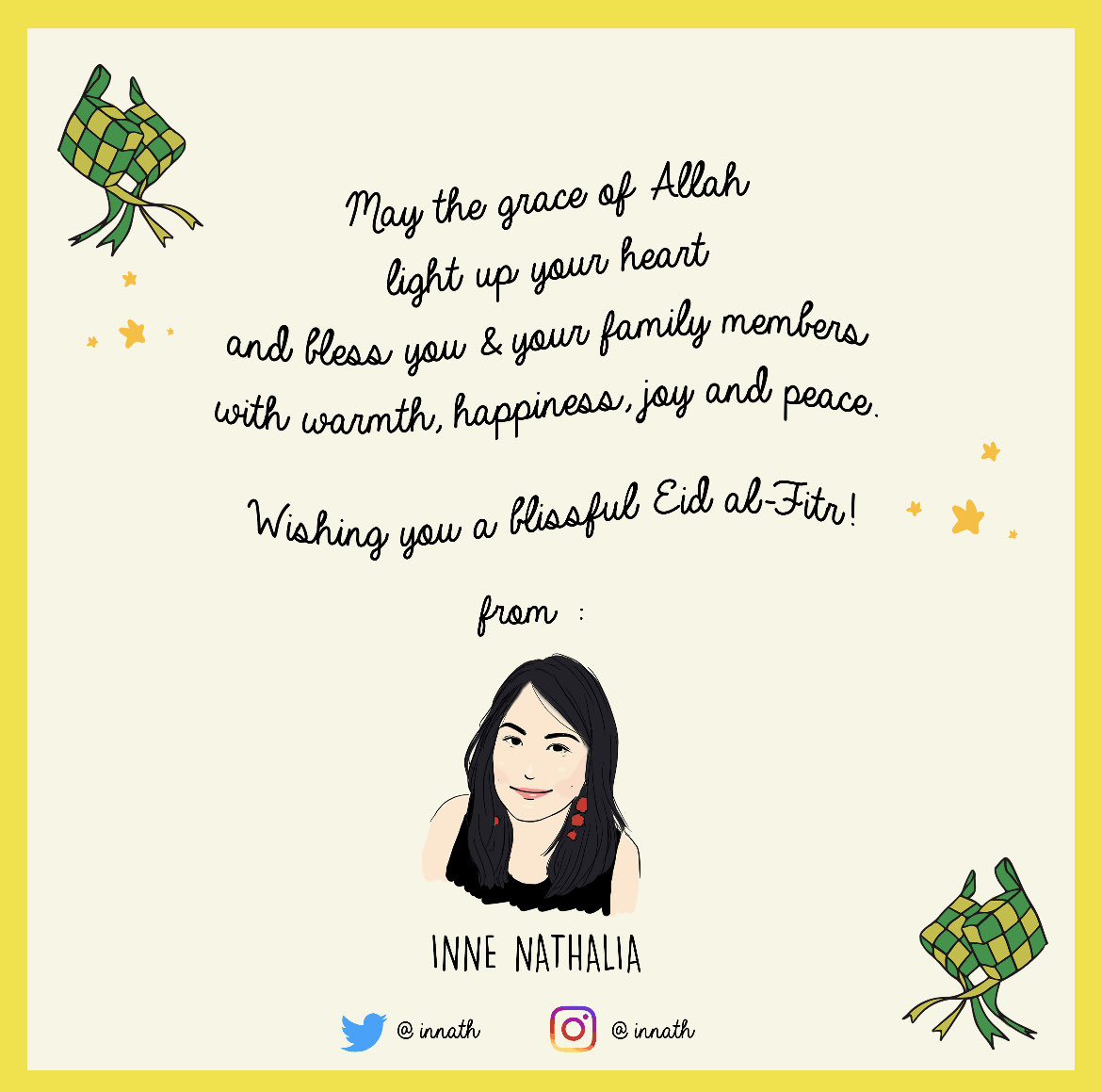 Wishing you a happy Eid! Selamat merayakan kemenangan, maaf lahir batin ya.. 🙏🏻