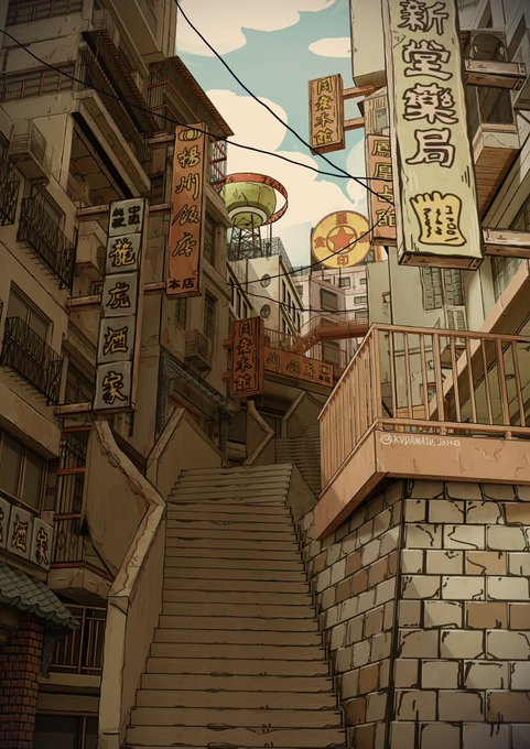 「railing stairs」 illustration images(Latest)