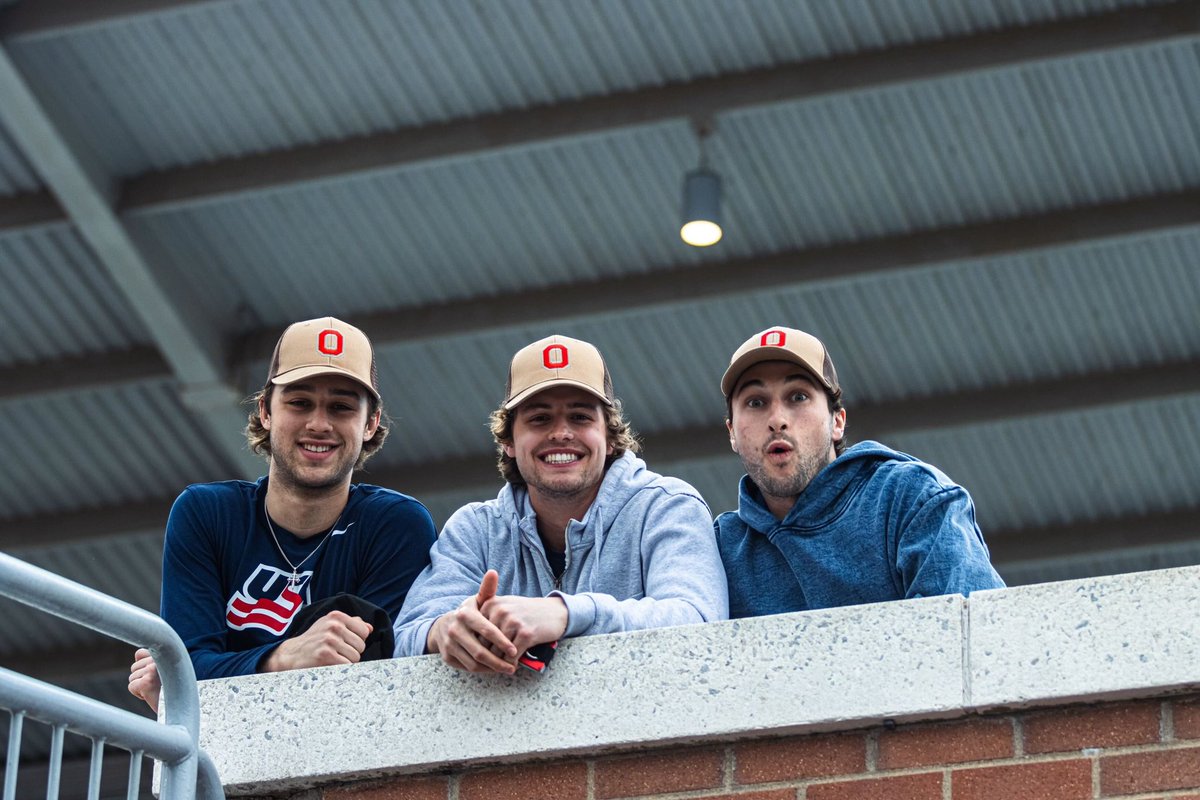 Bucks supporting Bucks (with some great hats if we may add) 🗣️ @OhioStateMHKY 🤝 @OhioStateBASE #GoBucks