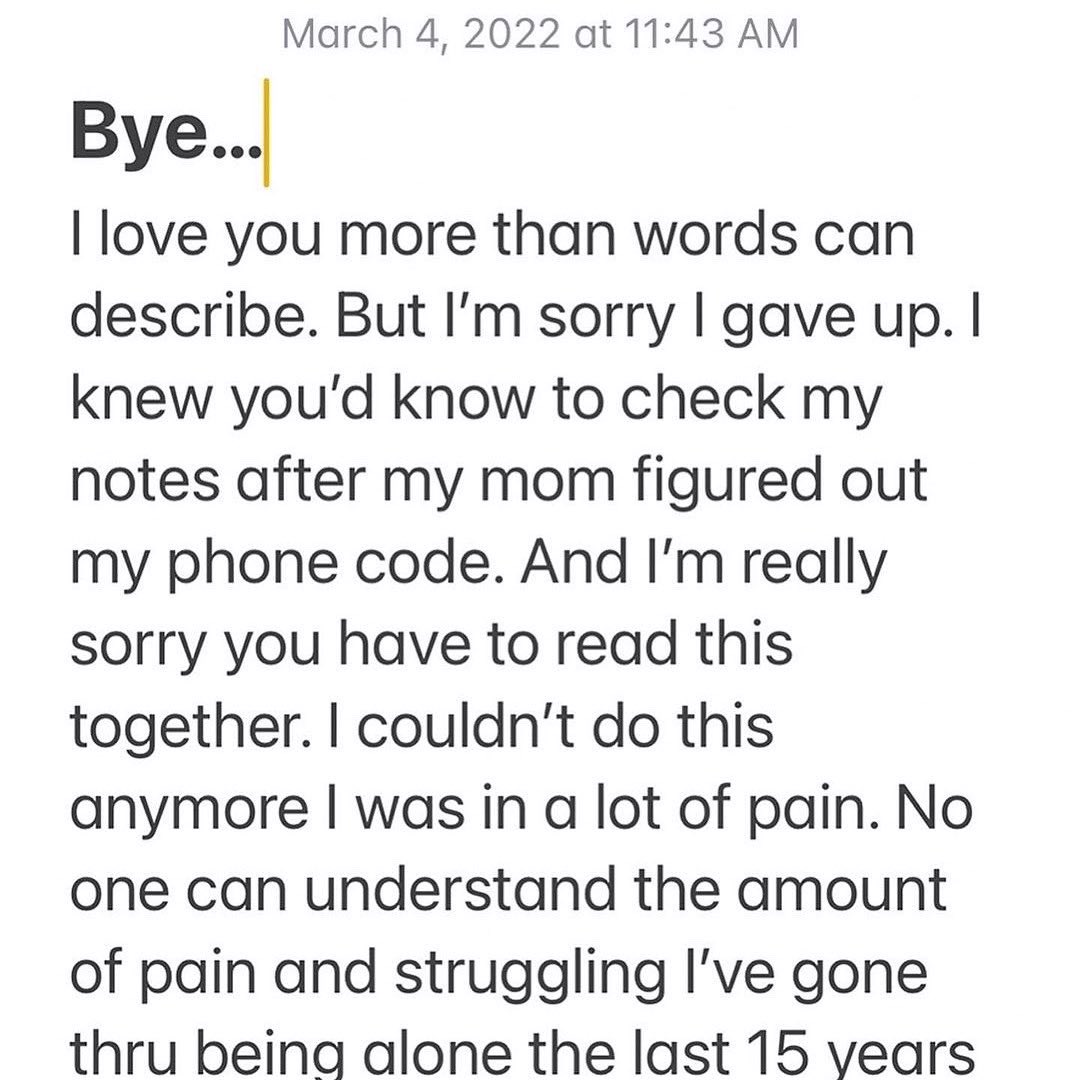 BrandonSaho's tweet photo. I checked myself in two years ago. This is my goodbye letter. I was suicidal every day and I never thought I’d be happy again. But I was wrong. To anyone reading this that feels alone like I did… You are not alone. Please ask for help. You deserve to be happy. You got this. ❤️ https://t.co/9Kk1Dzp5V1