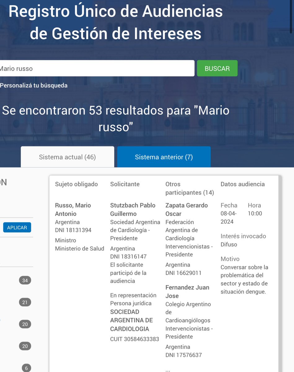 Hay 46 audiencias registradas del ministro de Salud desde que asumió. El 8 de abril (ayer) la primera que menciona el tema dengue.