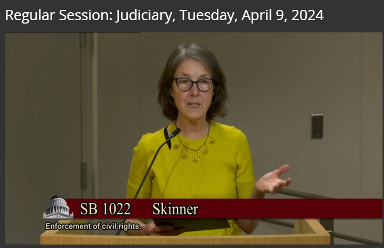 NancySkinnerCA's tweet photo. Excellent! The CA Senate Judiciary Committee today approved my #caleg bill #SB1022 on a 9-2 vote. SB 1022 would strengthen the state's ability to combat systemic discrimination, harassment, and hate crimes. https://t.co/3IEXJHTKgE
