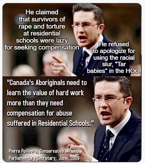 @PierrePoilievre Did you tell them you are a racist? This is how you treated our #IndigenousPeople  You are a fraud. Resign.