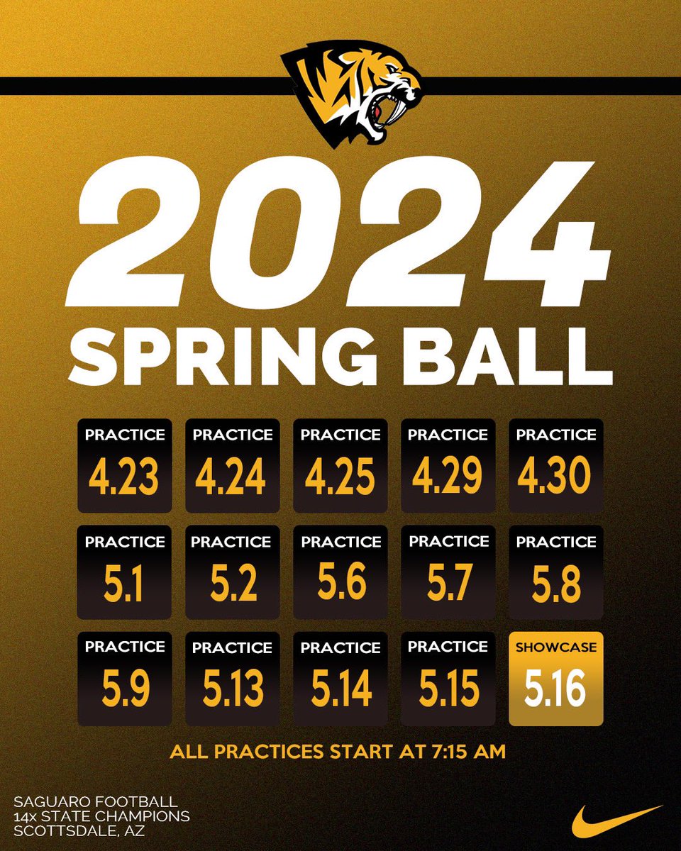 Official 2024 Spring Ball Schedule 🗓️ #SagU