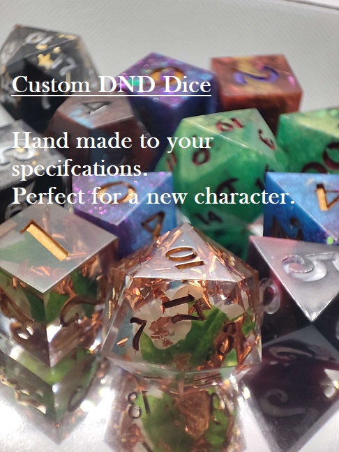 MothHeadTable's tweet image. I now have opened commitions for dice sets. Feel free to message me about questions or inquerys. Standard price is £45 and £60 for resin inclusions. Only one slot currently as I dont want to over do it.

etsy.com/uk/listing/171…