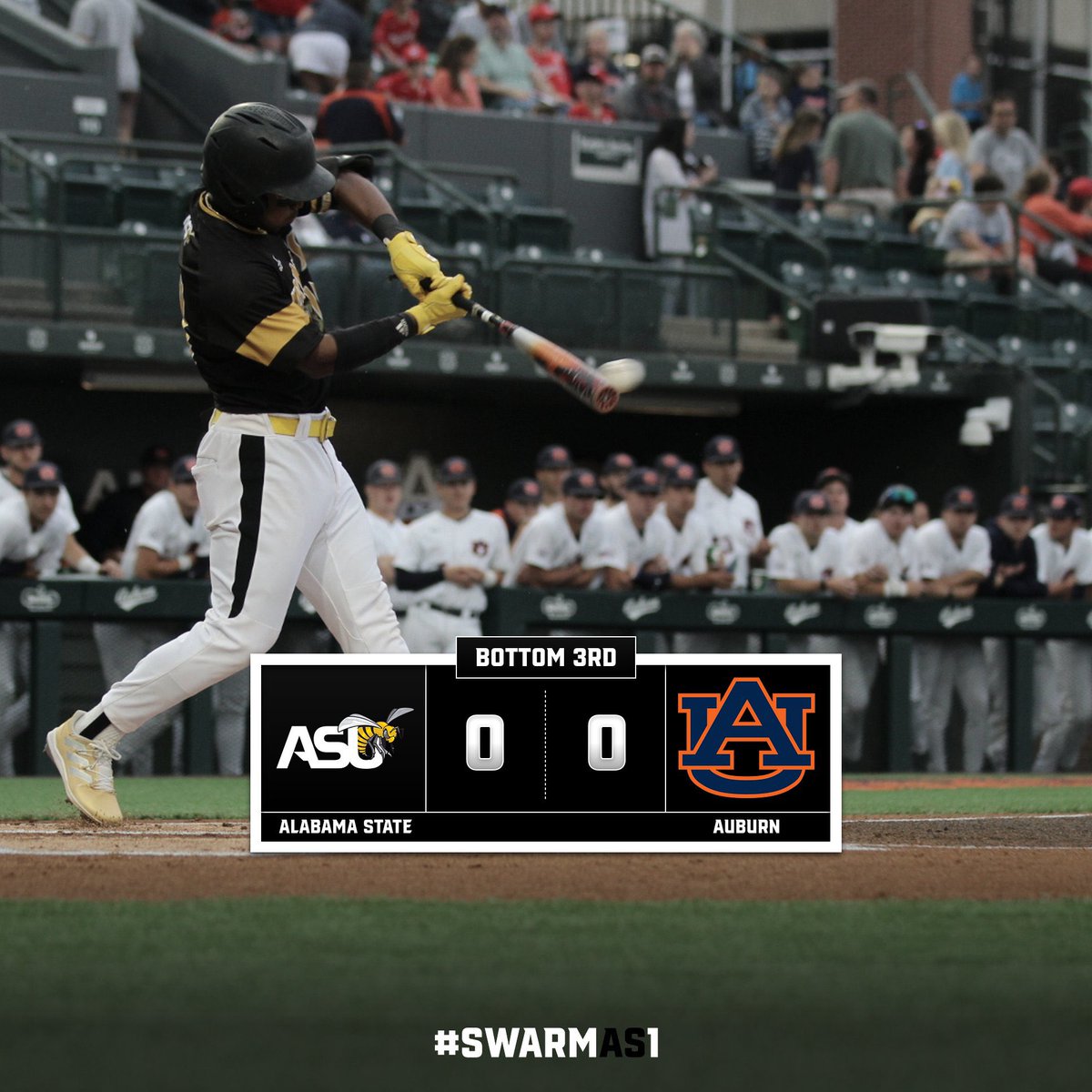 Update from Auburn at the bottom of the third. #SWARMAS1