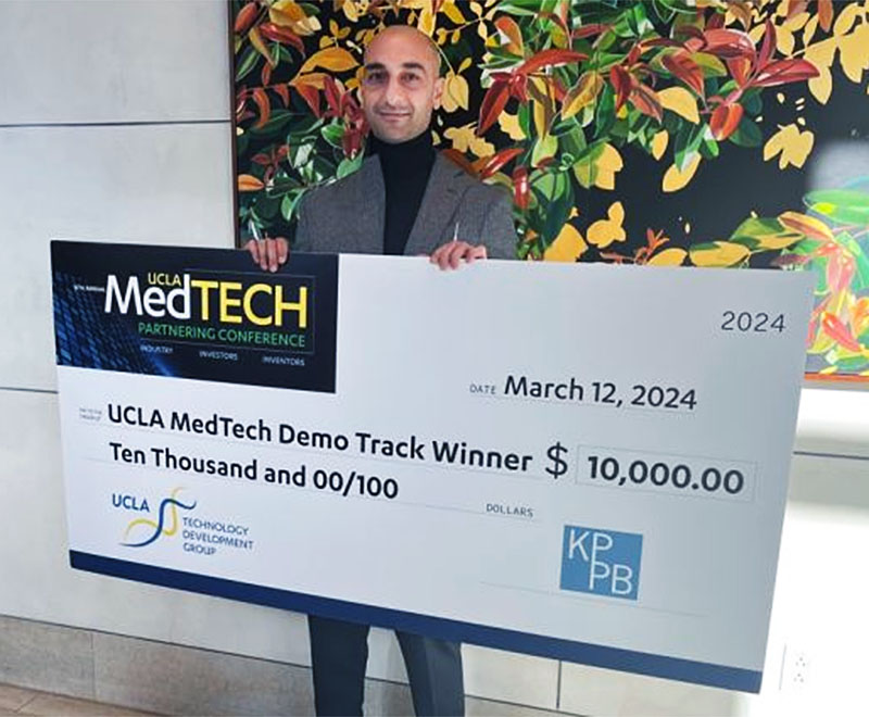 🥳Congratulations to alumnus Dr. Amir Nasajpour @ANasajpour (Ph.D. ’23, @PSWnano), winner of the 2024 UCLA MedTECH Demo Track Entrepreneur competition for his startup, Entropic Biosciences, Inc., which he leads, based on his thesis work. @uclaphyssci chemistry.ucla.edu/news/ucla-medt…