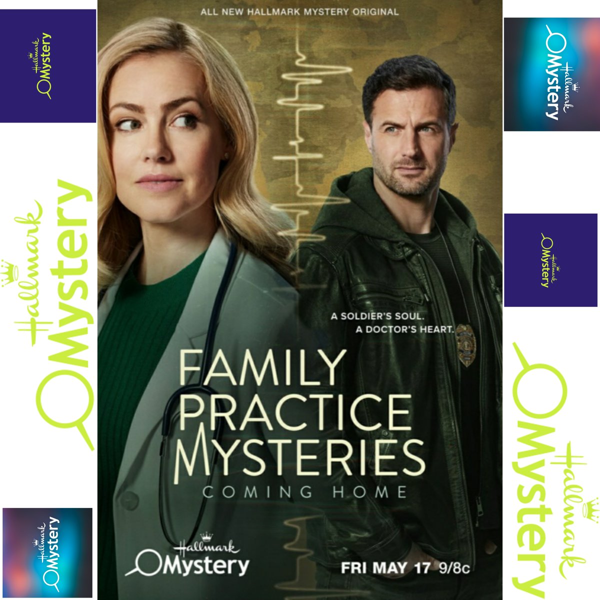 Family Practice Mysteries: Coming Home starring Brendan Penny and Amanda Schull gets its movie poster with the tag line: 'A Soldier's Soul. A Doctor's Heart'. Premiering Friday May 17th on Hallmark Mystery 🔍🔎 @AmandaSchull @BrendanJPenny 

📸 Hallmark Media