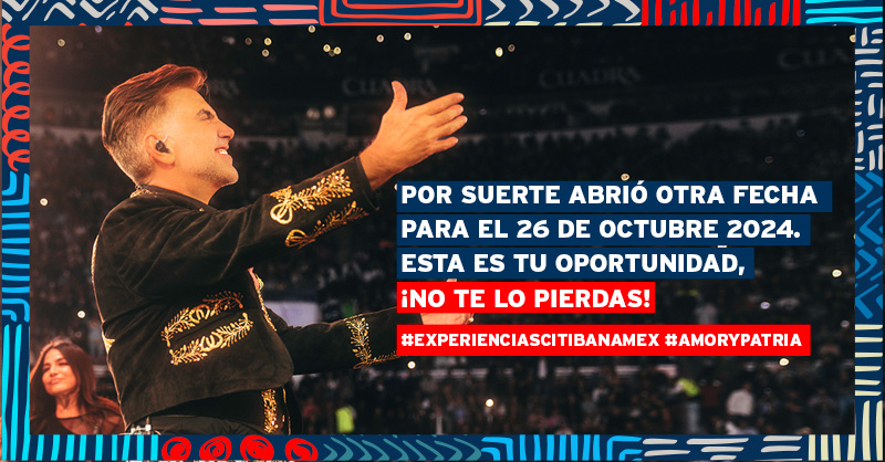 Por suerte abrió otra fecha y el 26 de octubre podremos volver a gozar y vivirlo de la mejor forma con #ExperienciasCitibanamex