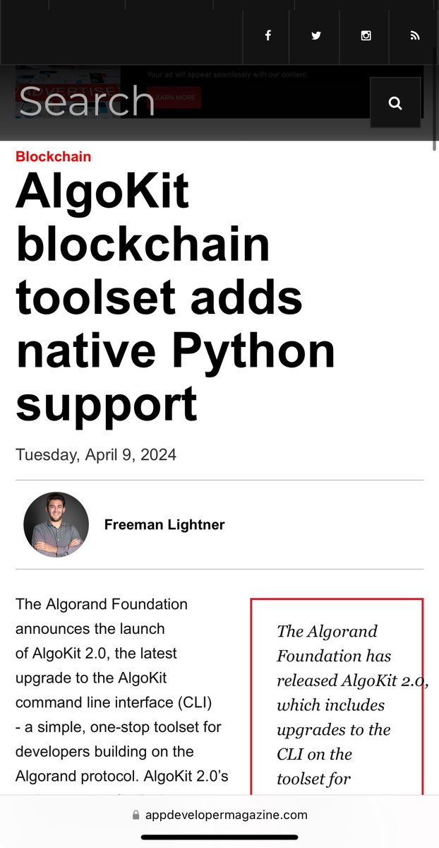 AlgoKit 2.0 adds native Python support to the @Algorand blockchain. @AppDeveloperMag @algodevs @ThePSF #Algorand

appdevelopermagazine.com/algokit-blockc…