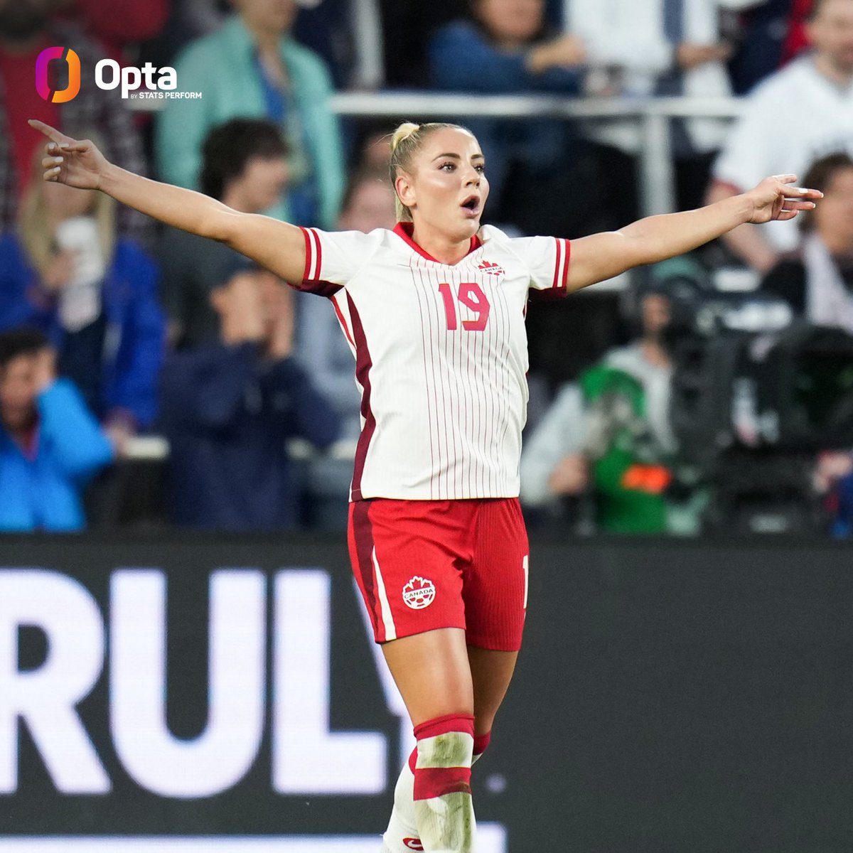 2011 - Adriana Leon is the first Canadian player to score in consecutive matches against the #USWNT since Melissa Tancredi in 2011. Repeat.