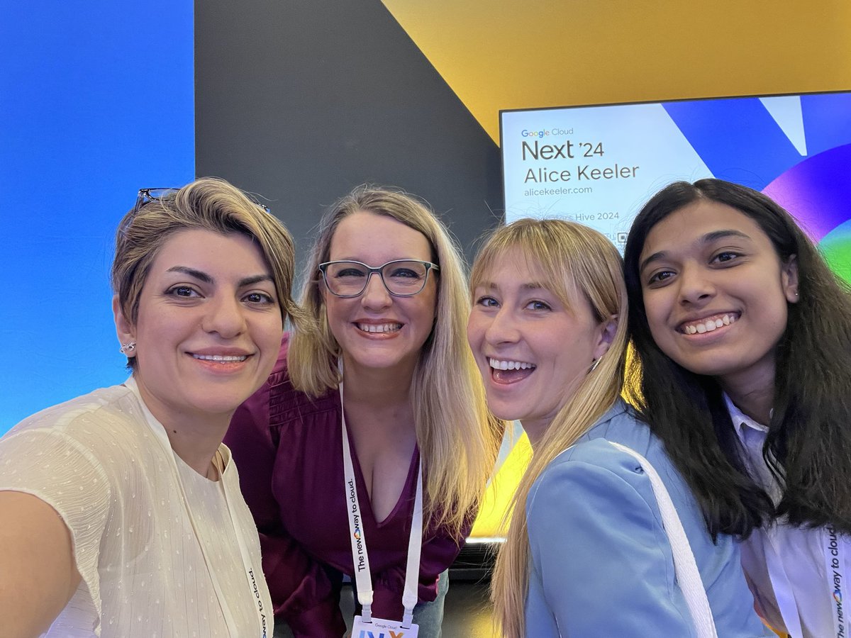 Right now with @alicekeeler , the one and only queen of spread sheets ! Join her talk at the innovator hive in 5 min on #DuetAi
#GoogleCloudNext #GoogleCloudNext24
