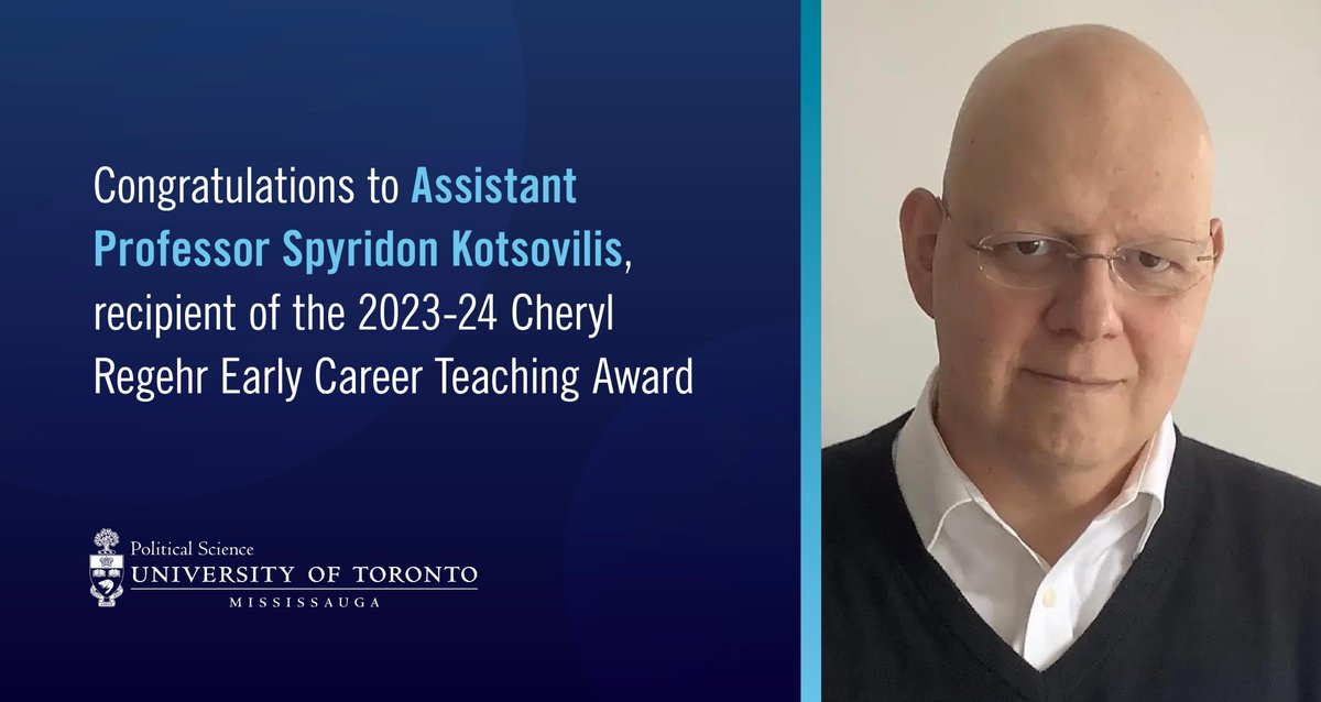 🎉 Congratulations to Assistant Professor Spyridon Kotsovilis on receiving the 2023-24 Cheryl Regehr Early Career Teaching Award! This prestigious award honors his dedication to student learning and teaching innovation. 🏆 Read more: uoft.me/ao4 #Congratulations #UofT