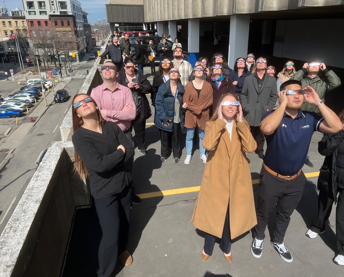 Our LIG Team was so excited to gather outside to safely view the solar eclipse yesterday! We hope you all grabbed your eclipse glasses and had a chance to experience this incredible celestial event 🌑 🌞 

#SolarEclipse #Eclipse2024 #HamOnt
